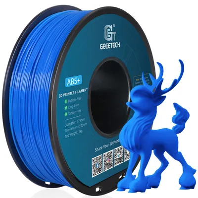 Obrázok produktu pre GEEETECH ABS+ filament, 1,75 mm, 3D tlačový materiál ABS, 1 kg, modrá farba, presnosť rozmerov +/- 0,03 mm