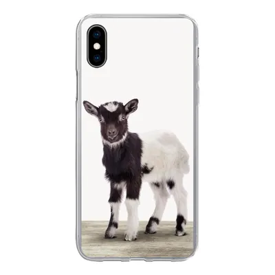 Produktbild von MuchoWow® Handyhülle Schutzhülle Hülle für iPhone Xs Ziege - Tiere - Kinder - Jungen - Mädchen Silikon Softcase Handy Hülle - Handytasche