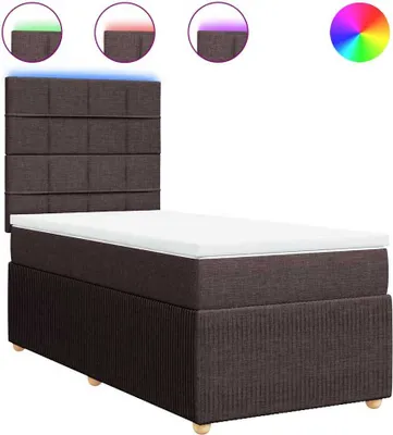 Produktbild von vidaXL Boxspringbett mit Matratze Dunkelbraun 90x200 cm Stoff