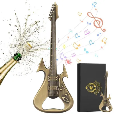 Produktbild von Flaschenöffner Gitarrenform Bronze mit Geschenkbox