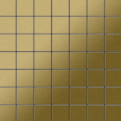 Produktbild von Mosaik Fliese massiv Metall Titan gebürstet gold 1,6mm stark Attica-Ti-GB