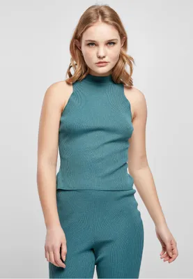 Immagine prodotto di Urban Classics Donna Top dolcevita a maglia corta a costine Jasper - S