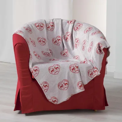 Obrázok produktu pre Flanelová deka Edelweiss, s potlačou, 125 x 150 cm, antracitová - Douceur d'intérieur