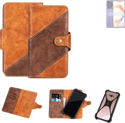 Produktbild von K-S-Trade Handyhülle Schutzhülle Bookstyle Case Wallet-Case kompatibel mit UMIDIGI A15 Pro 5G Cover Klapphülle Kantenschutz Smartphone dunkelbraun
