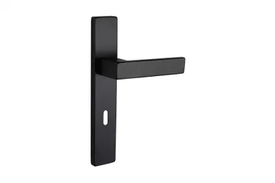 Produktbild von Lavuzo Türgriffe Imperio Schwarz mit rechteckigem Schild SL72 - Pro Set
