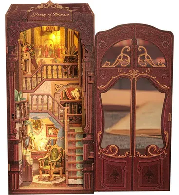 Produktbild von Baukasten Cutebee Booknook Library of Wisdom DC03B Holz 18 x 11 x 23 cm