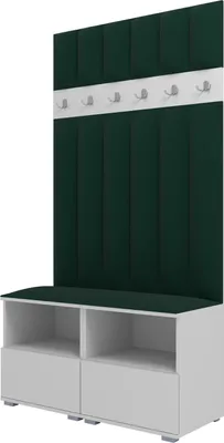 Produktbild von Garderoben-Set Nela III LUX, gepolsterte Garderobe 100 cm mit Sitzbank, Wandpaneelen und Stauraum (Farbe: Weiß + Trinity 28)
