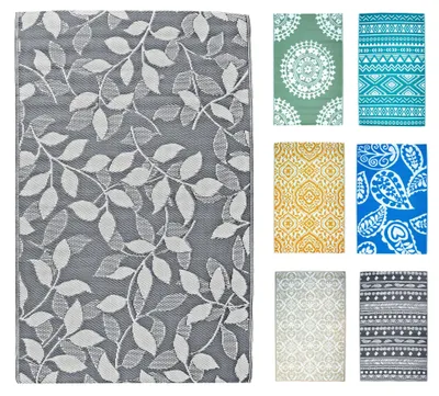Produktbild von JACK Outdoor Teppiche Terrassenteppich Außenteppich 120x180cm Terrasse Balkon Teppich Garten Außen Lotus Effekt, Farbe:Blatt Grau
