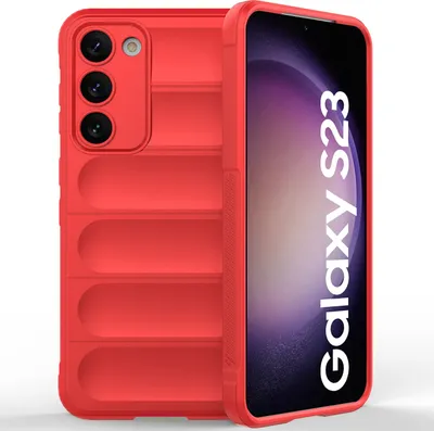 Produktbild von Samsung S23 Hülle, Weich TPU Silikon Stossfest Anti-rutsch Schutzhülle für Samsung Galaxy S23 Rot