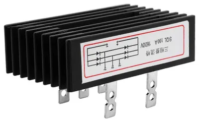 3-Phasen Brückengleichrichter 1600 V 100 A Diode-Modul AC-DC schwarz