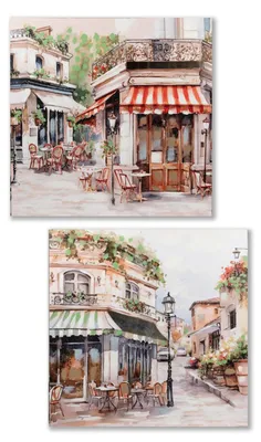 Produktbild von Wandbilder STADTCAFÉ, 60x60, 2er-Set, Leinwand, Formano Wanddeko