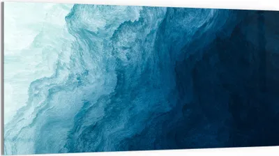 Produktbild von DEQORI Glasbild Echtglas 100x50 cm 'Aufgewühlte Wellen' Wandbild Bild modern Deko
