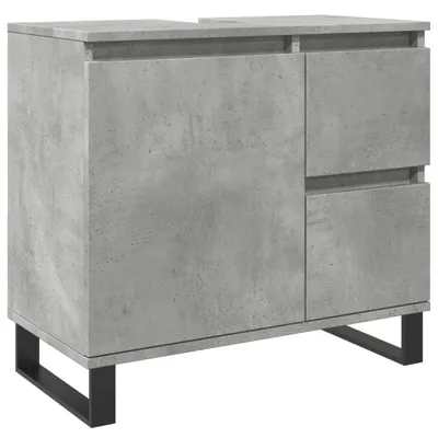 Image de Armoire de lavabo de salle de bain gris béton 65x33x60 cm