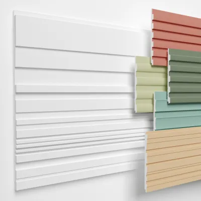Produktbild von HEXIMO Lamellenwand XPS Akustikpaneele Wandverkleidung weiß Wandpaneele Lamellen Styropor Paneele