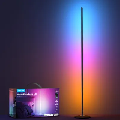 Produktbild von Govee LED Stehlampe lite Wohnzimmer, WiFi Stehlampe Dimmbar, Arbeiten Sie mit Alexa und Google Assistant, 16 Millionen Farben, Musikmodi Schwarz