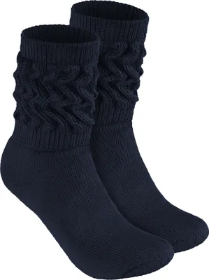 Produktbild von BRUBAKER Slouch Socken - Damen Schoppersocken für Fitness, Yoga und Workout - Sportsocken für Frauen, Navy Blau, Größe 39-42, 1 Paar