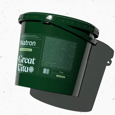 Produktbild von GreatVita Natron Pulver 5 kg Eimer | Lebensmittelqualität E500ii, Backpulver Backsoda