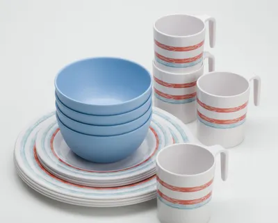 Immagine prodotto di Servizio di piatti in melamina da 16 pezzi per 4 persone Just Stripes