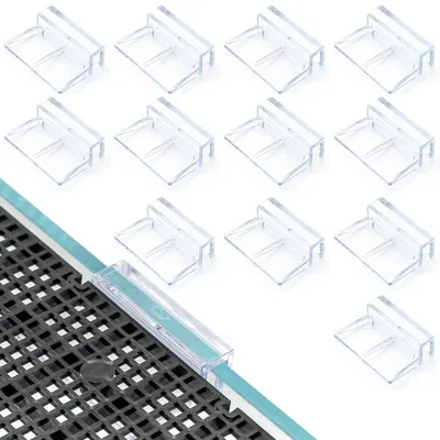 Productafbeelding van 12 stuks aquarium afdekhouders van acryl voor randloze aquaria