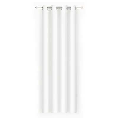 Produktbild von Gardine Weiß 140x245 cm mit Ösen – blickdichter Vorhang aus Microsatin (100% Polyester), lichtdurchlässig, pflegeleicht & formstabil