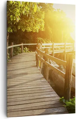 Produktbild von Bild auf Leinwand - Leinwandbild - Einteilig - Brücke Meer Welle - 80x120cm - Wand Bild - Wanddeko - Wandbilder - Leinwanddruck - Wanddekoration - Leinwand bilder - Wandbild - PA80x120-3876