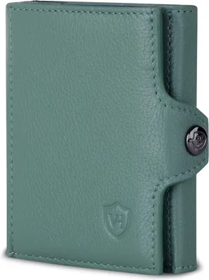 Produktbild von Slim Wallet Leder mit RFID Schutz Mini Geldbörse Kartenetui mit Münzfach Scheinfach Kompakt Dünn Portemonnaie für Herren Damen Geschenkidee
