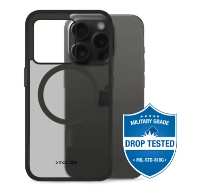 Produktbild von Mobilize Hybrid iPhone 15 Pro MagSafe Hülle Hardcase Backcover Stoßfest - Schwarz