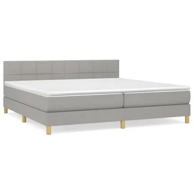 Produktbild von Boxspringbett mit Matratze Hellgrau 200x200 cm Stoff
