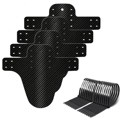 Produktbild von Schutzbleche Mountainbike 4 Stück Kohlefaser-Textur MTB Spritzschutz Vorne Hinten 20-29 Zoll