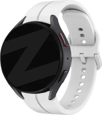 Produktbild von Bandz Silikonarmband „Extreme“ Samsung Galaxy Watch 7 (40 & 44 mm) / Watch 6 (Classic) / Watch 5 (Pro) / Watch 4 (Classic) / Watch FE – Armband mit Schnallenverschluss – weißes Silikonarmband