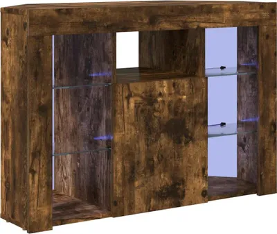 Immagine prodotto di vidaXL Mobile TV angolare a LED Rovere affumicato 100x40x68cm Materiale ligneo