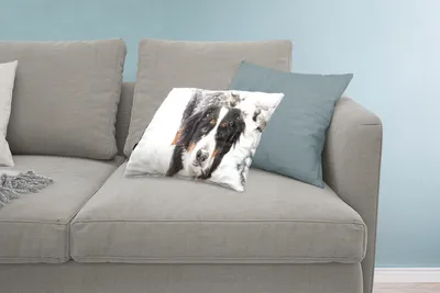 Produktbild von MuchoWow® Zierkissen Sofakissen Wohnzimmer Dekokissen 60x40 cm Berner Sennenhund in einer verschneiten Landschaft - Kopfkissen - Polster mit Foto