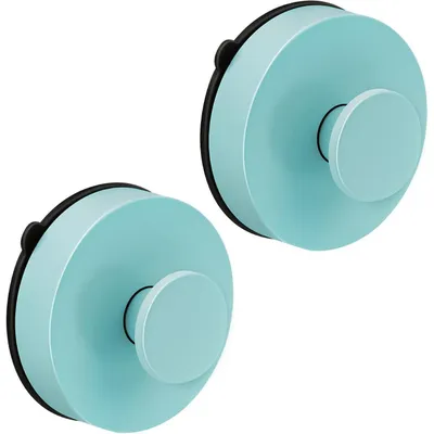 Immagine prodotto di Ganci a ventosa per appendere, 2 pezzi, colore blu, in ABS, impermeabili, riutilizzabili, senza necessità di foratura