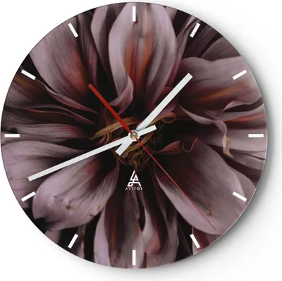 Produktbild von Wanduhr - Rund - Glasuhr - Blumenstrauß Künstlerisch Blume - 40x40cm - Schleichendes Uhrwerk - Lautlos - zum Aufhängen bereit - Dekoration Modern - Wanddekoration aus Glas - C3AR40x40-5019