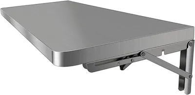 Obrázok produktu pre Nástenný stôl 60 x 30 cm, nehrdzavejúca oceľ, pre malé priestory, sklápací