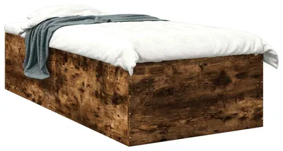 Image de Sommier vidaXL en bois d'ingénierie, chêne fumé, 80 x 200 cm