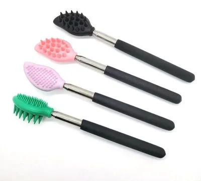 Immagine prodotto di Spazzola da bagno in silicone con manico lungo - Spazzola massaggiante per il corpo e la schiena, per uso quotidiano