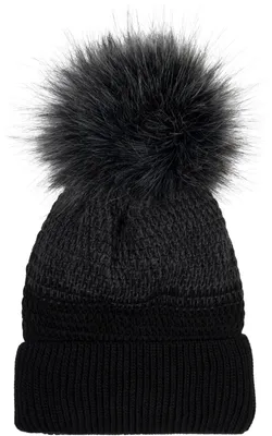Produktbild von styleBREAKER Damen Strick Bommelmütze mit Farbverlauf und Fleece Futter, Winter Fellbommel Mütze, Strickmütze 04024205