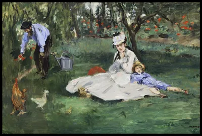 Immagine prodotto di Poster 91,5x61cm La famiglia Monet, Édouard Manet Vintage per il salotto
