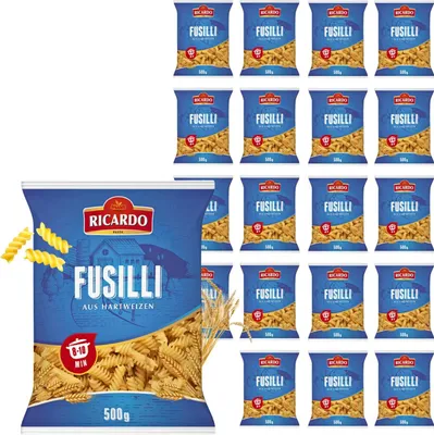 Produktbild von RICARDO Pasta Fusilli 20 Pack x 500g Teigwaren Italienische Nudeln Vorteilspack