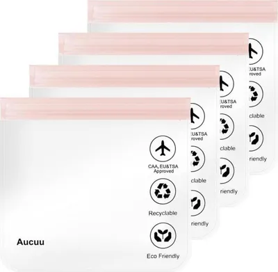 Produktbild von Aucuu 1L Transparenter Reise-Kulturbeutel für Flüssigkeiten 20x20cm
