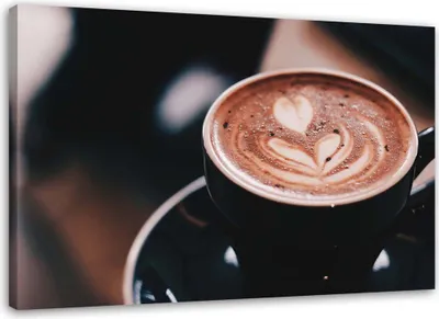 Produktbild von Leinwandbild tasse kaffee 100x70 cm Feeby braun wandbild bereit zum aufhängen