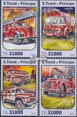 Produktbild von Briefmarken Sao Tome e Principe 2016 Mi 6891-6894 (kompl. Ausgabe) postfrisch Feuerwehrauto