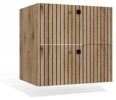 Immagine prodotto di Lavabo Tigo 60 2S Rovere Evoke 2 Cassetti Fronte Scanalato A Parete