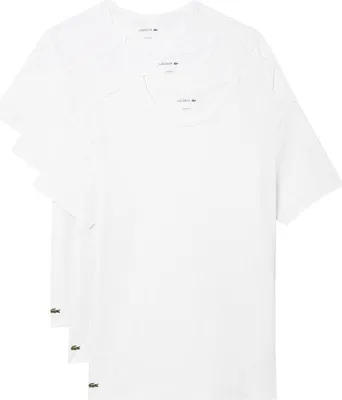 Produktbild von Lacoste Lacoste Herren 100% Baumwolle Runde T-shirt Weiß (3 Stück) - Größe M