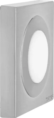 Produktbild von WAGNER Türstopper SCREW OR GLUE / Schrauben oder Kleben - 50 x 50 x 10 mm, Metall Edelstahloptik, Kautschuk weiß - 15515711