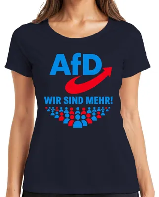 Obrázek produktu pro Tričko s nápisem "AfD Wir Sind Mehr Patriotismus Deutschland", sarkastické, dámské, tmavě modré, velikost S