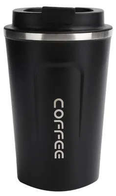 Image de Tasse isotherme DoubleLayer en acier inoxydable de 380 ml, étanche et portable, pour la voiture (noire)