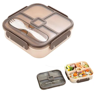 Bento-Box mit Fächern, 1100 ml, mikrowellengeeignet, auslaufsicher