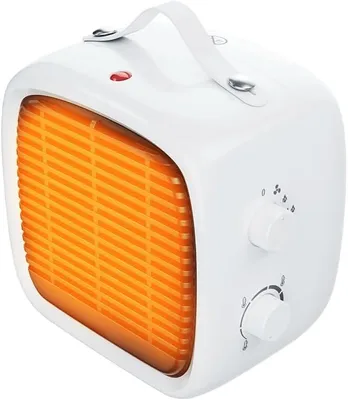 Obrázek produktu pro Ventilátorový ohřívač, úsporný, 1200 W, mini topný panel s termostatem, přenosný ventilátorový ohřívač, malý